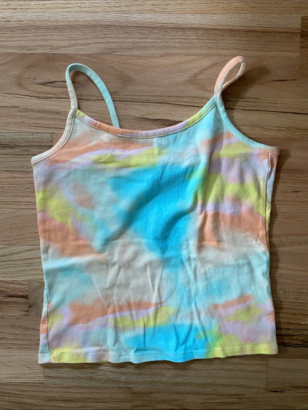 art class Pastel Tie-Dye Spaghetti Strap Camisole - Blue, Peach, Yellow, Cream